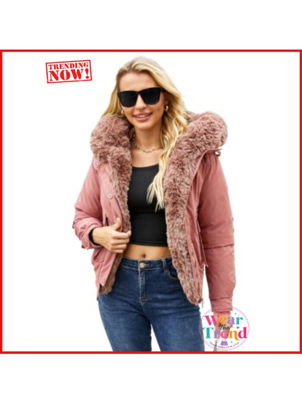 Thickened Puffer Jacket Detachable Faux Fur Hood Winter Parka Coat